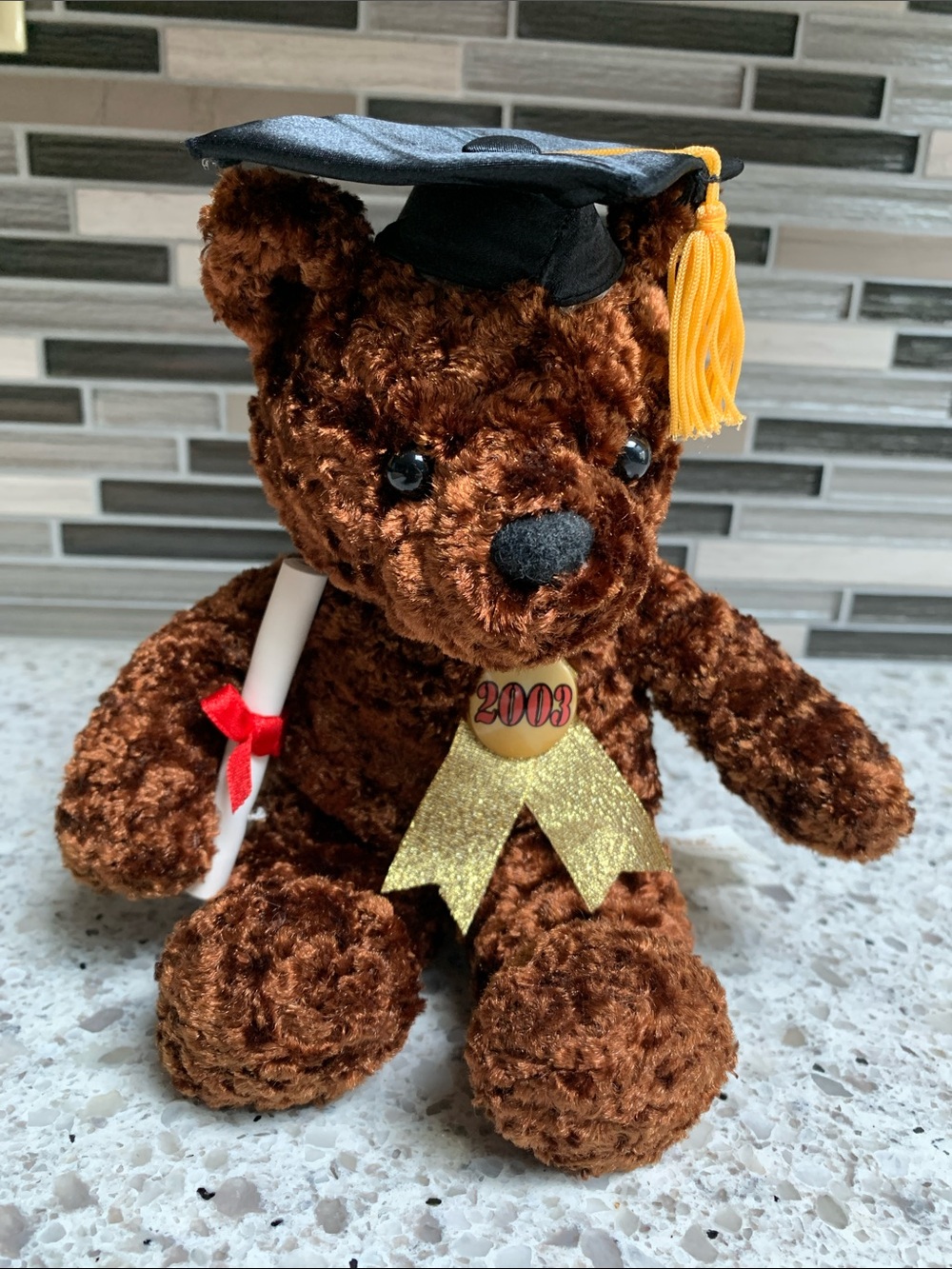 DanDee Collectables 2003 Brown Graduation Teddy Bear Plush. Pre-Owned. Size: 8.